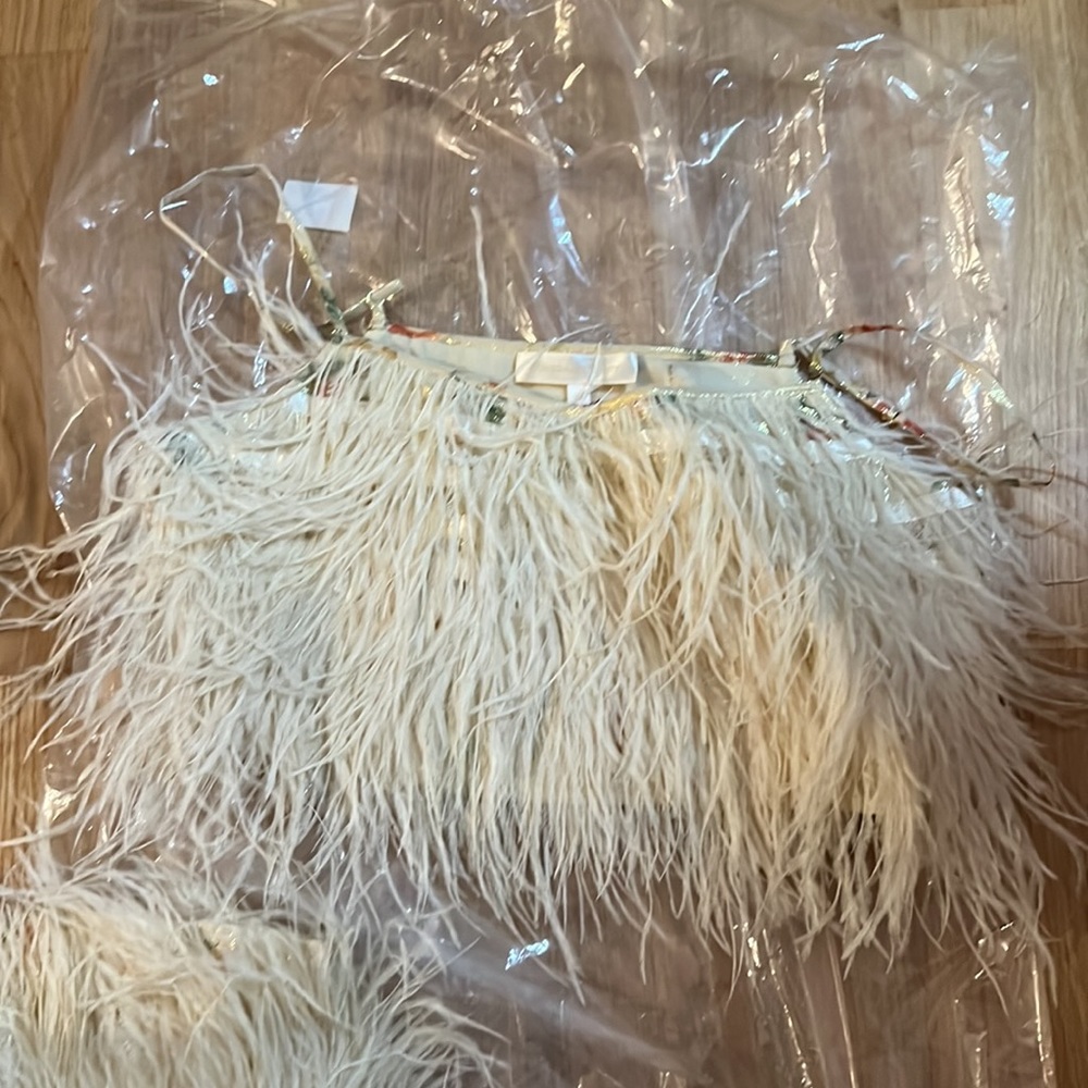 SET NWT Loveshackfancy Risha Mini Skirt and Dusty Crop Cami in golden fog - Picture 11 of 13